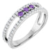 Ladies Natural Amethyst Natural Diamond Ring (I1, G-H) — Sterling Silver