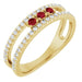 Ladies Natural Ruby Natural Diamond Ring (I1, G-H) — 14K Yellow Gold