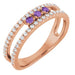 Ladies Natural Amethyst Natural Diamond Ring (I1, G-H) — 14K Rose Gold