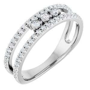 Ladies Natural Diamond Ring (I1, G-H) — Sterling Silver