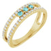 Ladies Natural Blue Zircon Natural Diamond Ring (I1, G-H) — 14K Yellow Gold
