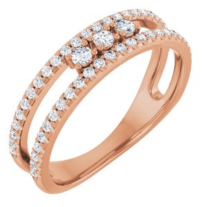 Ladies Natural Diamond Ring (I1, G-H) — 14K Rose Gold