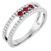Ladies Natural Ruby Natural Diamond Ring (SI2-SI3, G-H) — Platinum