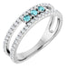 Ladies Natural Blue Zircon Natural Diamond Ring (SI2-SI3, G-H) — Platinum
