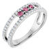 Ladies Natural Pink Tourmaline Natural Diamond Ring (I1, G-H) — Sterling Silver