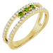 Ladies Natural Peridot Natural Diamond Ring (I1, G-H) — 14K Yellow Gold
