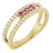 Ladies Natural Pink Tourmaline Natural Diamond Ring (I1, G-H) — 14K Yellow Gold