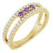 Ladies Natural Amethyst Natural Diamond Ring (I1, G-H) — 14K Yellow Gold