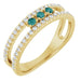 Ladies Natural Alexandrite Natural Diamond Ring (I1, G-H) — 14K Yellow Gold
