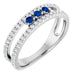 Ladies Natural Blue Sapphire Natural Diamond Ring (SI2-SI3, G-H) — Platinum