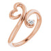 Ladies Natural Diamond Heart Ring (I1, G-H) — 14K Rose Gold