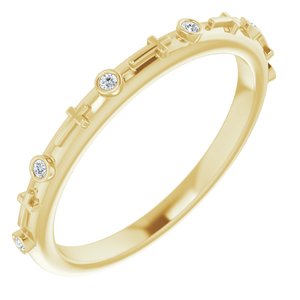 Ladies Natural Diamond Cross Ring (I1, G-H) — 14K Yellow Gold
