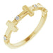 Ladies Natural Diamond Cross Ring (I1, G-H) — 14K Yellow Gold