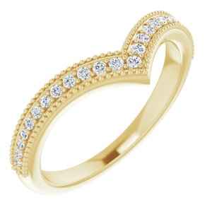 Ladies Natural Diamond Stackable V Ring (I1, G-H) — 14K Yellow Gold