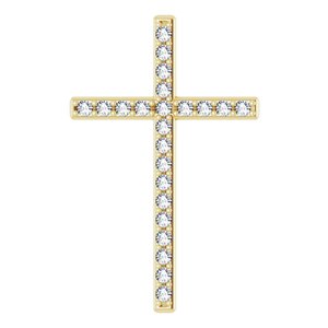 Ladies Natural Diamond Cross Pendant (I1, G-H) — 14K Yellow Gold
