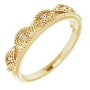 Ladies Natural Diamond Crown Ring (I1, G-H) — 14K Yellow Gold