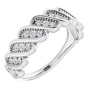 Ladies Natural Diamond Stackable Ring (I1, G-H) — Sterling Silver