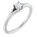 Ladies Natural Diamond Youth Solitaire Ring (I1, G-H) — 14K White Gold