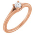 Ladies Natural Diamond Youth Solitaire Ring (I1, G-H) — 14K Rose Gold