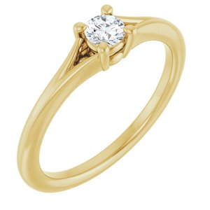 Ladies Natural Diamond Youth Solitaire Ring (I1, G-H) — 14K Yellow Gold