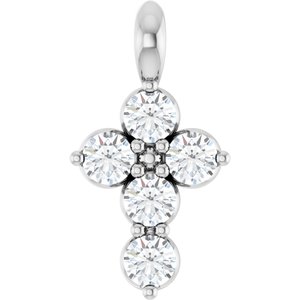 Ladies Natural Diamond Cross Pendant (I1, G-H) — Platinum