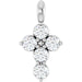 Ladies Natural Diamond Cross Pendant (I1, G-H) — Platinum