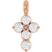 Ladies Natural Diamond Cross Pendant (I1, G-H) — 14K Rose Gold