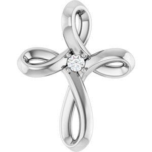 Ladies Natural Diamond Cross Pendant (Si1-Si3, G-H) — Platinum