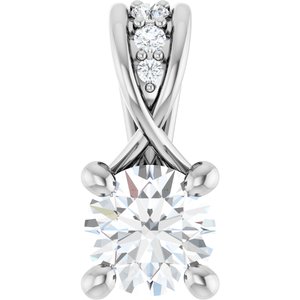 Ladies Natural Diamond Pendant (I1, G-H) — Platinum