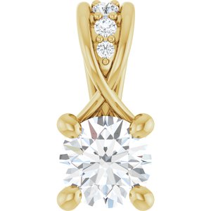 Ladies Natural Diamond Pendant (I1, G-H) — 14K Yellow Gold