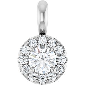 Ladies Natural Diamond Pendant (I1, G-H) — Platinum