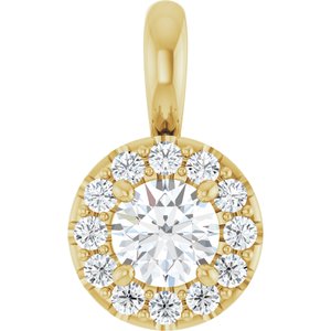 Ladies Natural Diamond Pendant (I1, G-H) — 14K Yellow Gold