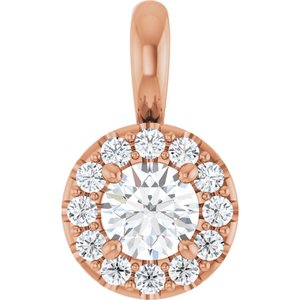 Ladies Natural Diamond Pendant (I1, G-H) — 14K Rose Gold