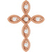 Ladies Natural Diamond Cross Pendant (I1, G-H) — 14K Rose Gold