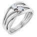 Ladies Natural Diamond Two-Stone Bypass Ring (I1, G-H) — Sterling Silver