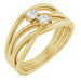 Ladies Natural Diamond Two-Stone Bypass Ring (I1, G-H) — 14K Yellow Gold