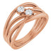 Ladies Natural Diamond Two-Stone Bypass Ring (I1, G-H) — 14K Rose Gold