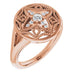 Ladies Natural Diamond Vintage-Inspired Ring (I1, G-H) — 14K Rose Gold