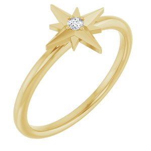 Ladies Natural Diamond Star Ring (I1, G-H) — 14K Yellow Gold