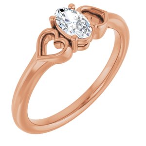Ladies Natural Diamond Youth Heart Ring (I1, G-H) — 14K Rose Gold