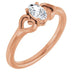 Ladies Natural Diamond Youth Heart Ring (I1, G-H) — 14K Rose Gold