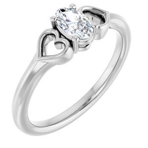 Ladies Natural Diamond Youth Heart Ring (SI2-SI3, G-H) — Platinum