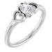 Ladies Natural Diamond Youth Heart Ring (I1, G-H) — Sterling Silver