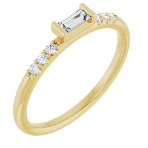 Ladies Natural Diamond Stackable Ring (SI2-I1, G-H) — 14K Yellow Gold