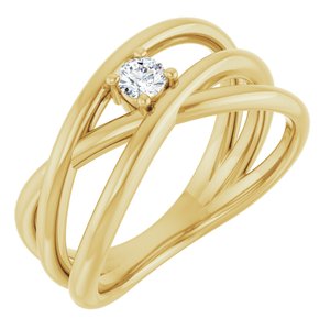Ladies Natural Diamond Negative Space Ring (I1, G-H) — 14K Yellow Gold