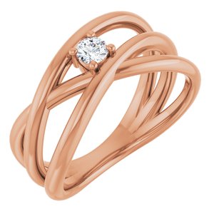 Ladies Natural Diamond Negative Space Ring (I1, G-H) — 14K Rose Gold