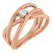 Ladies Natural Diamond Negative Space Ring (I1, G-H) — 14K Rose Gold