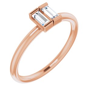 Ladies Natural Diamond Two-Stone Ring (I1, G-H) — 14K Rose Gold