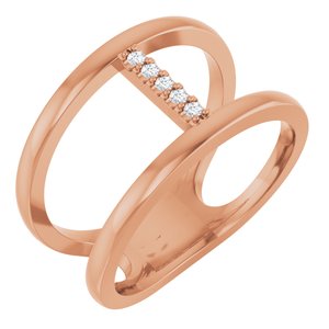 Ladies Natural Diamond Negative Space Ring (I1, G-H) — 14K Rose Gold