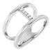 Ladies Natural Diamond Negative Space Ring (I1, G-H) — Sterling Silver
